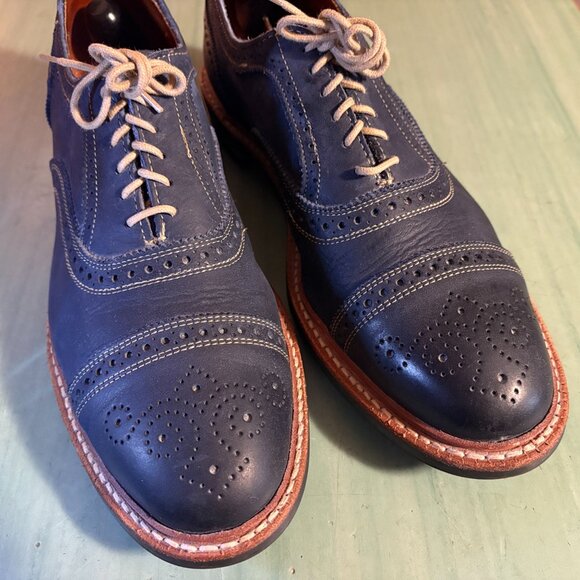 Mens Allen Edmonds Standmok Blue Cap-toe Oxford With Daninte Rubber Sole 11 D main image 11